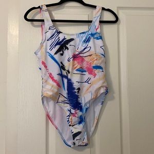Multicolored one piece swimsuit